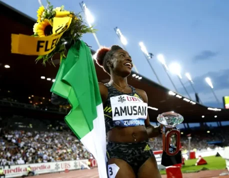 Tobi Amusan visits Nigeria after her spectacular win at the Diamond League