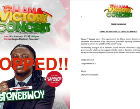 Stonebwoy Removed from Ghana Victory Concert Amidst NDC Uproar