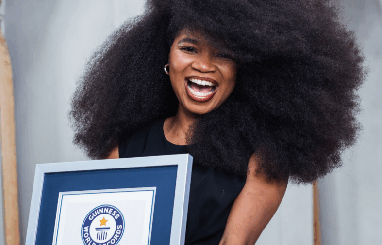 Jessica Martinez Sets New Guinness World Record for Largest Afro