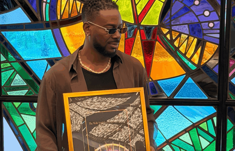 Adekunle Gold Honoured With Plaque After Historic Sell-Out at Wole Soyinka Centre