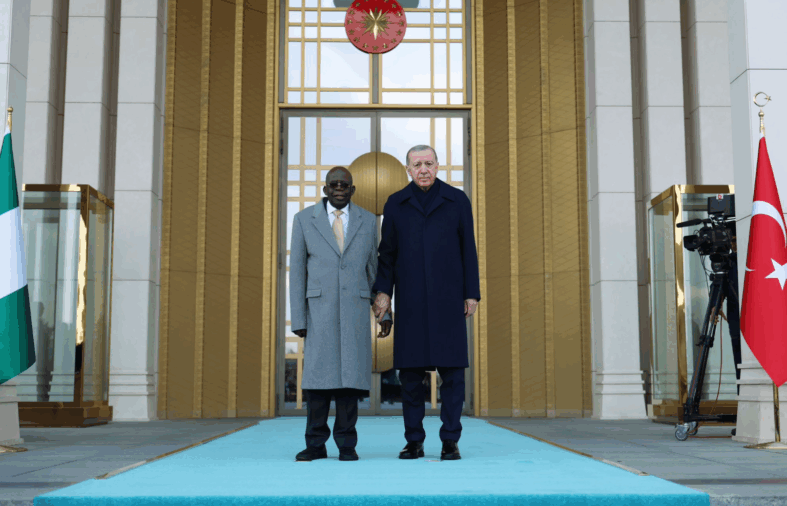 Tinubu Stumbles, Falls During Reception Parade In Turkey