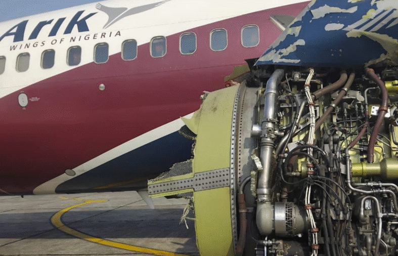 Arik Air Lagos-PH flight diverts to Benin airport after ‘loud bang from left engine’